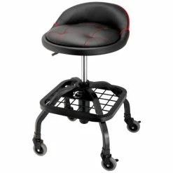 Promo 👏 Powerbuilt LOW-BACK CUSHION ROLLING SEAT-BLACK 240338 ✨